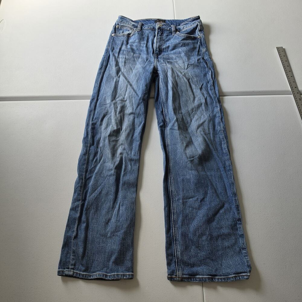 Quince Comfort Stretch High Rise Relaxed Straight Jeans Womens 28 Medium Wash